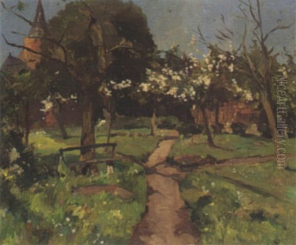 A View Of 's Graveland In Springtime Oil Painting by Jacob Ritsema