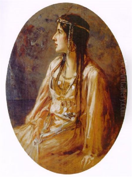 Orientale Aux Bijoux Oil Painting by Caspar Ritter