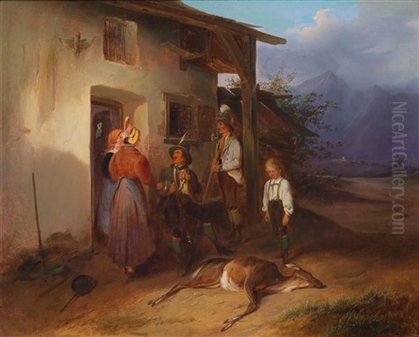 Die Ruckkehr Von Der Jagd Oil Painting by Eduard Ritter