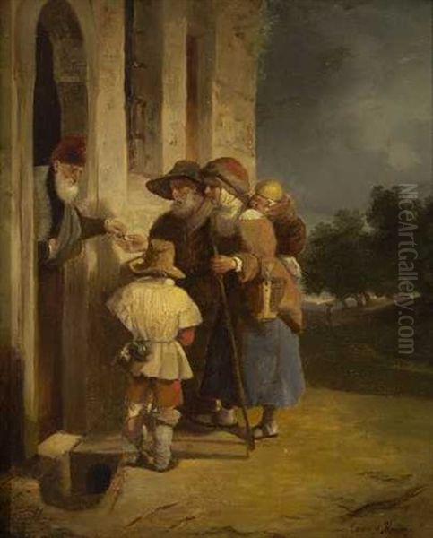 Das Almosen Oil Painting by Eduard Ritter