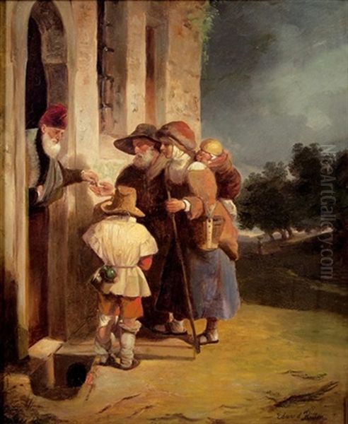 Bettlerfamilie Oil Painting by Eduard Ritter