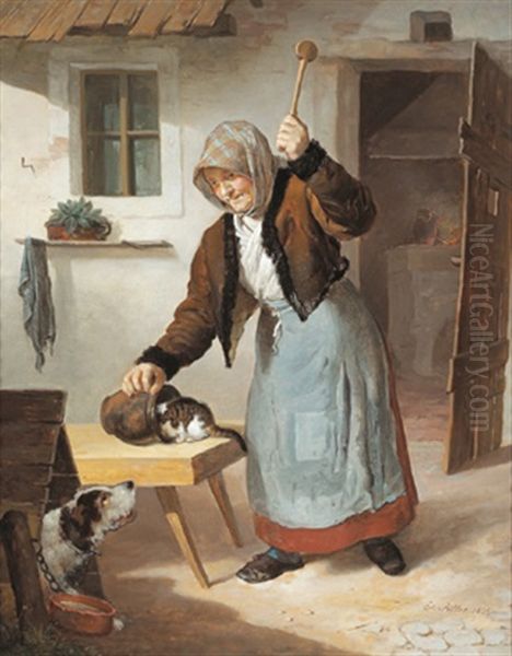 Der Kleine Ubeltater Oil Painting by Eduard Ritter