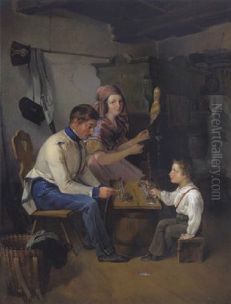 Spiel Mit Den Zinnsoldaten Oil Painting by Eduard Ritter