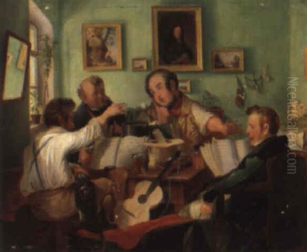 Frohliche Musikerrunde by Eduard Ritter