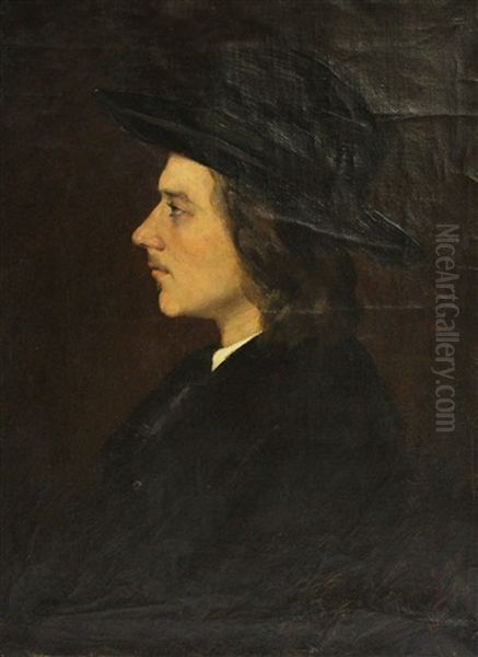 Portrait Des Jungen Walther Schulte Vom Bruhl. Bruststuck Im Profil Oil Painting by Eugen Ritter