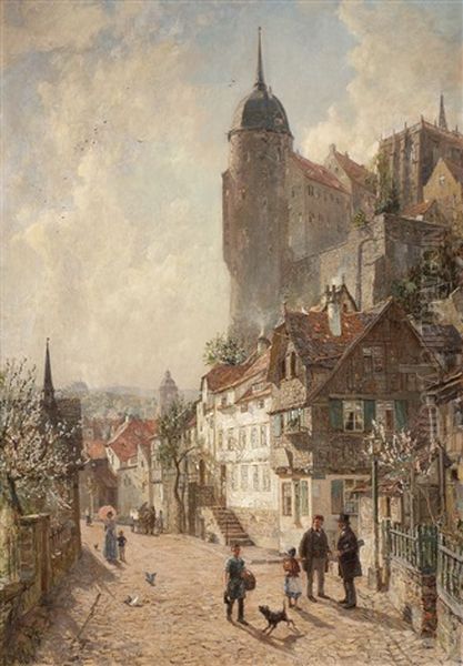 Spring In Meissen Oil Painting by Wilhelm Georg Ritter