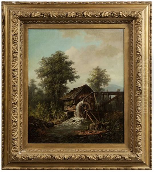 A Watermill Oil Painting by Paul Ritter