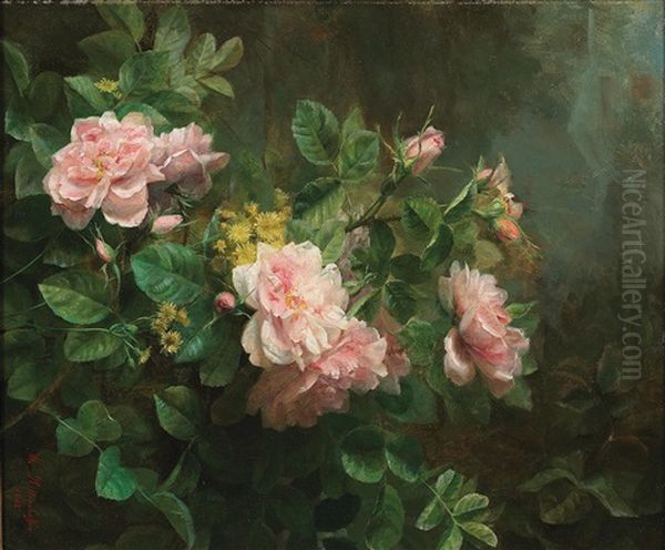 Roses Oil Painting by Medard Rittershoffer