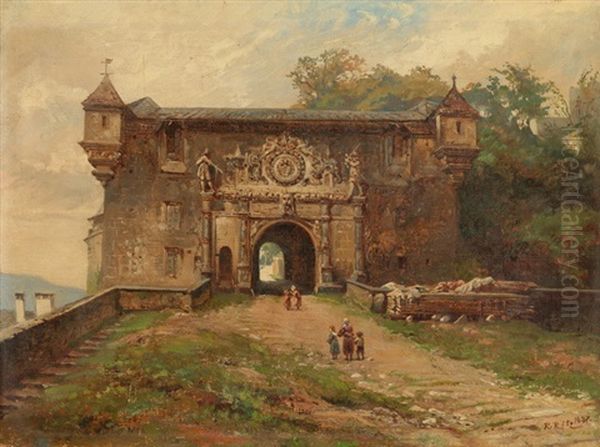 Hohen Tubingen (wurthemberg) Oil Painting by Raphael Ritz