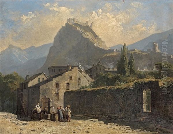 Sion, Vue De Tourbillon Oil Painting by Raphael Ritz