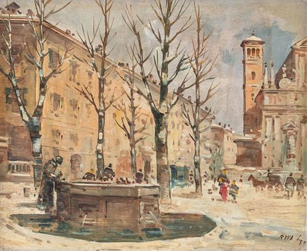 Milano Oil Painting by Giovanni Riva