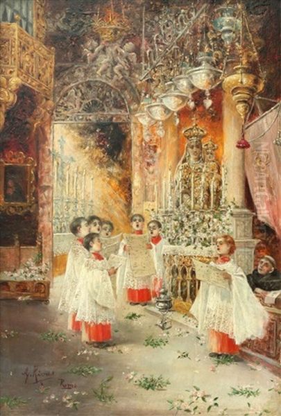 Choir Boys, Rome Oil Painting by Antonio Rivas