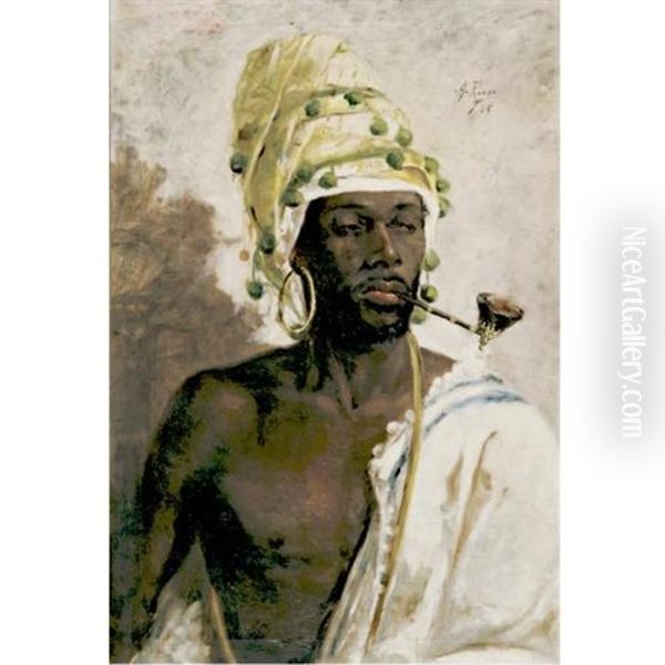 Smoking Moor Oil Painting by Antonio Rivas