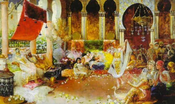 Harem Scene Oil Painting by Antonio Rivas