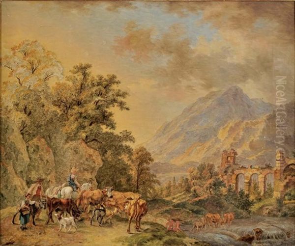 Paysage Compose Neo-classique Oil Painting by Pierre Louis De La Rive