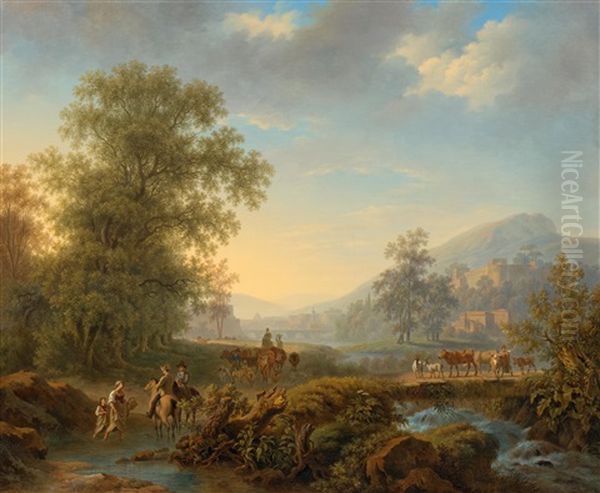 Paysage Italien Oil Painting by Pierre Louis De La Rive