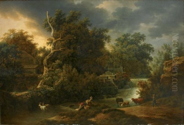 Paysage Aux Grands Arbres Oil Painting by Pierre Louis De La Rive