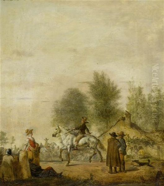 Die Reiterschule Oil Painting by Pierre Louis De La Rive