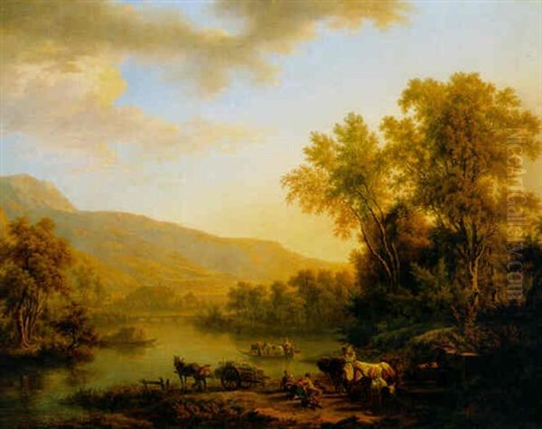 Les Environs De Cluses Oil Painting by Pierre Louis De La Rive