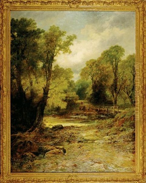 A Devonshire Lane Near Ashburton Oil Painting by Leopold Rivers