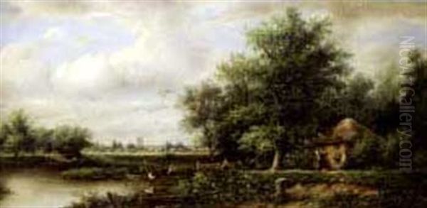 Pastoral Idyll Oil Painting by Leopold Rivers