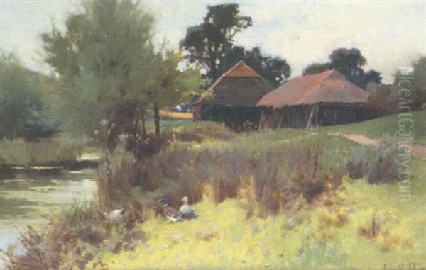 The Brook Side Oil Painting by Leopold Rivers