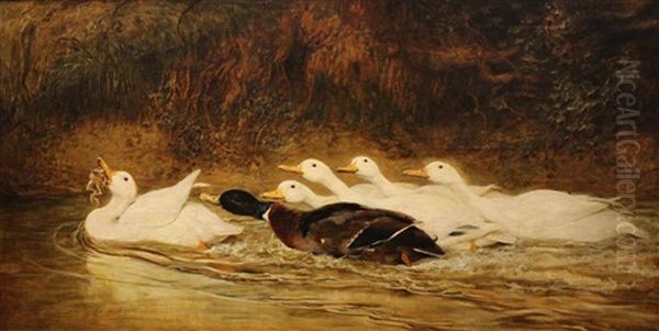 A Stern Chase Is A Long Chase Oil Painting by Briton Riviere