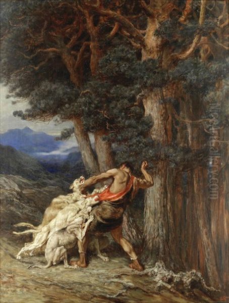 Actaeon Oil Painting by Briton Riviere