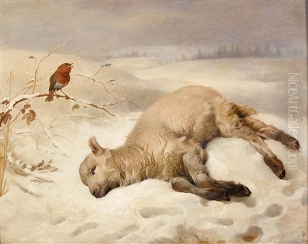 Strayed From The Flock Oil Painting by Briton Riviere