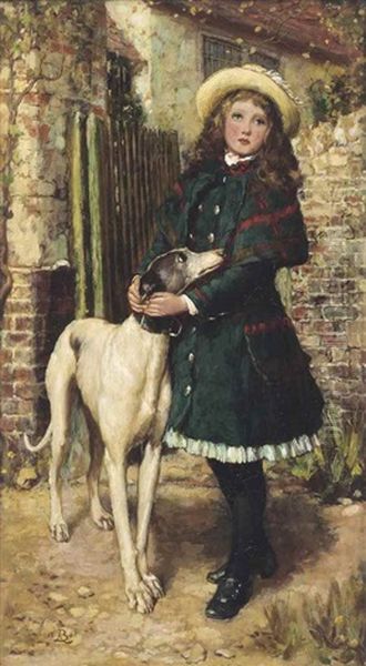 At The Garden Gate Oil Painting by Briton Riviere