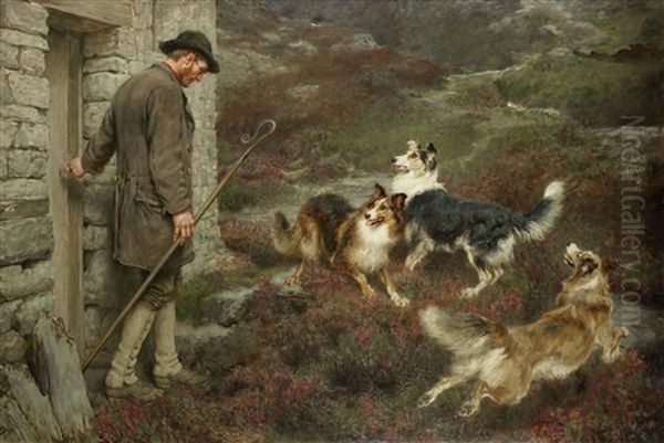 To The Hills Oil Painting by Briton Riviere