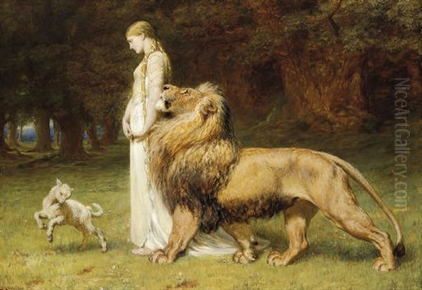 Una Oil Painting by Briton Riviere