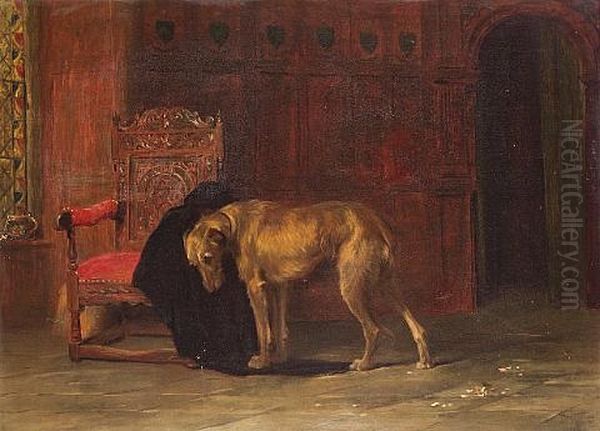 Faithful To The Last Oil Painting by Briton Riviere