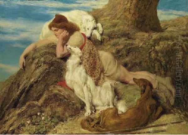 Endymion: Ah! Well-a-day, Why Should Our Young Endymion Pine Away! - Keats, Endymion, 1818, Lines 183-184 Oil Painting by Briton Riviere