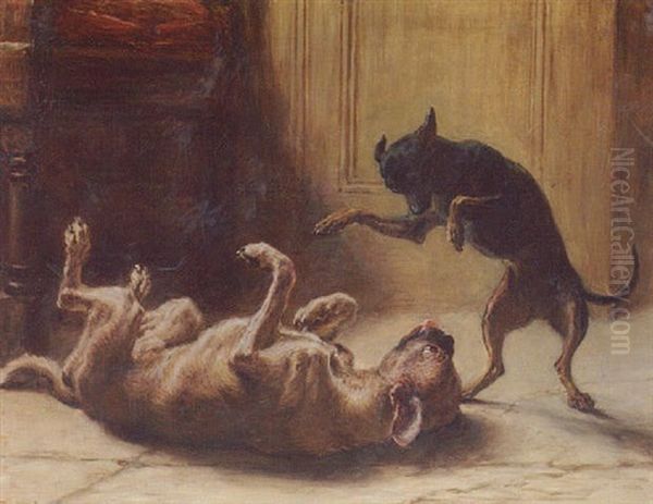 Playmates Oil Painting by Briton Riviere