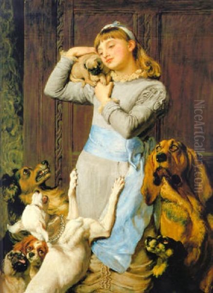 The Dog Fancier Oil Painting by Briton Riviere