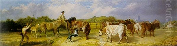 On The Road To Goucester Fair Oil Painting by Briton Riviere