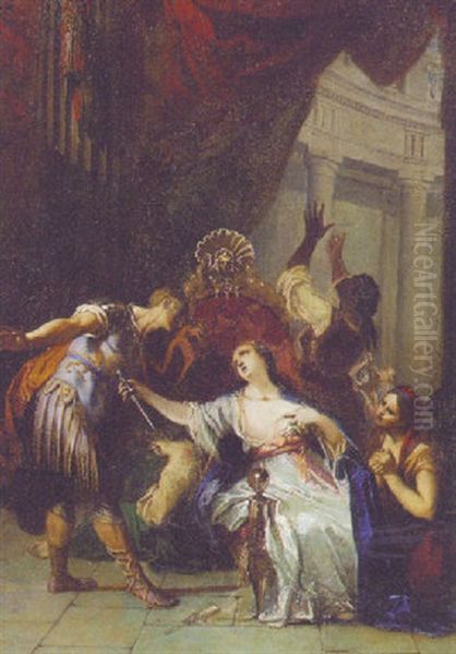 The Death Of Lucretia Oil Painting by Francois Riviere