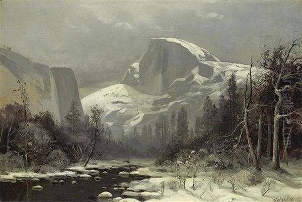 Winter In The Yosemite Valley Oil Painting by Julian Walbridge Rix