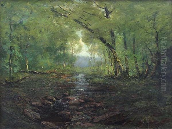 A Maine Forest Oil Painting by Julian Walbridge Rix