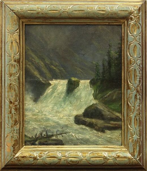 Mountain Waterfall Oil Painting by Julian Walbridge Rix