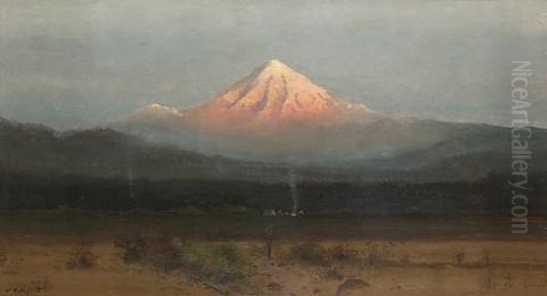 Encampment Below Mt. Hood, Oregon Oil Painting by Julian Walbridge Rix