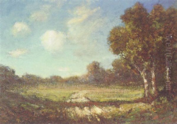 Blue Skies Over The Field Oil Painting by Julian Walbridge Rix