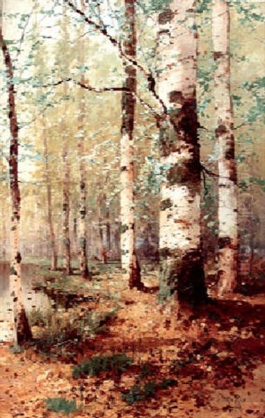 Birch Trees Oil Painting by Julian Walbridge Rix