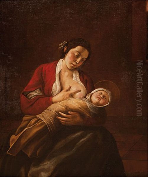 Virgen Con El Nino Oil Painting by Fray Juan Andres Rizi de Guevara