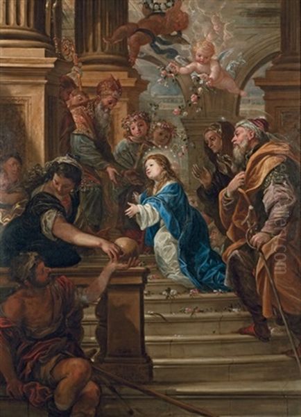 The Presentation Of The Virgin In The Temple Oil Painting by Fray Juan Andres Rizi de Guevara