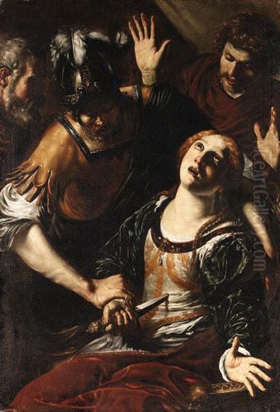 The Death Of Lucretia Oil Painting by Orazio Borgianni