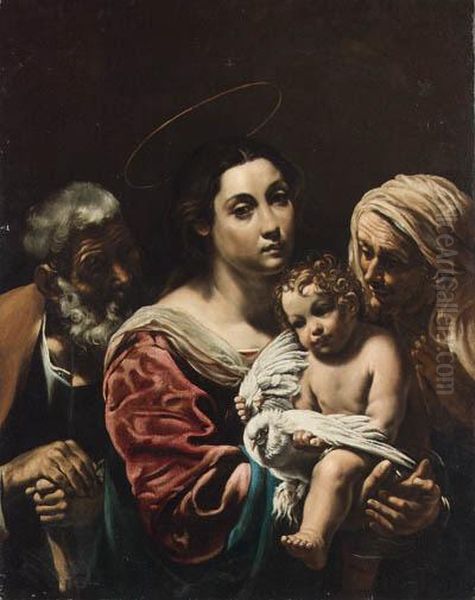 The Holy Family With Saint Anne Oil Painting by Orazio Borgianni