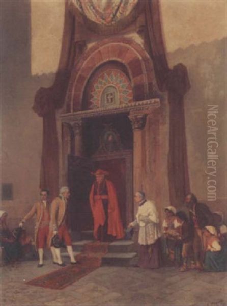 The Cardinal's Visit Oil Painting by Alexander (Aleksandr) Antonovich Rizzoni