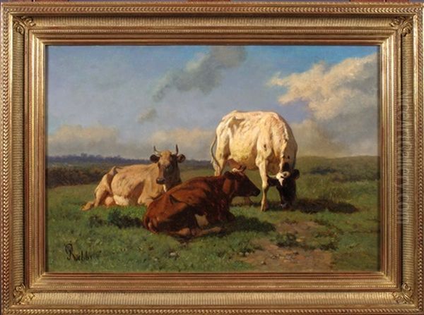 Vache Dans Les Pres Oil Painting by Louis Robbe